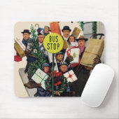 Tapis De Souris Arrêt d'autobus à Noël (Avec souris)