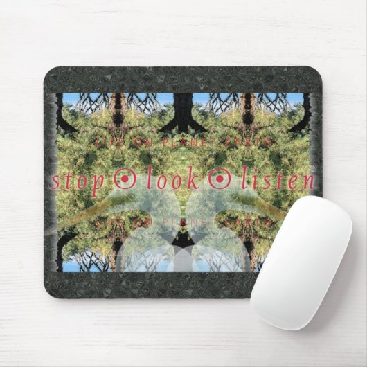 TAPIS DE SOURIS ARRÊTER ・ REGARDER ・ ÉCOUTER (Avec souris)