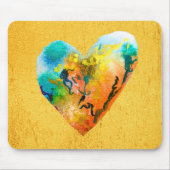 Tapis De Souris Arrière-coeur graffiti doré (Devant)