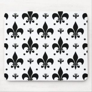 Tapis De Souris Arrière - plan blanc Fleur-de-lis Motif design