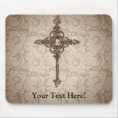 Tapis De Souris Arrière - plan chrétien de la croix w/Swirl de (Devant)