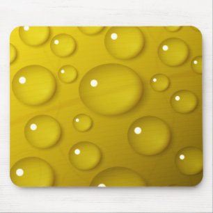 Tapis De Souris Arrière - plan de goutte d'eau jaune