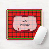 Tapis De Souris Arrière - plan de Noël Tartan Red Plaid (Avec souris)