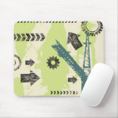 Tapis De Souris Arrière - plan de pointe abstrait (Avec souris)
