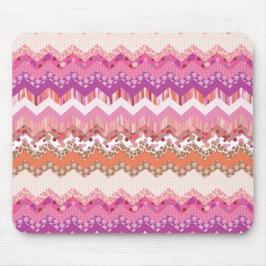 Tapis De Souris arrière - plan de zigzag rose (Devant)