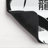 Tapis De Souris Arrière - plan japonais noir de blanc de dragon (Coin)