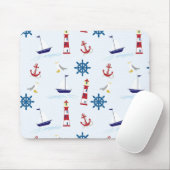 Tapis De Souris Arrière - plan nautique de phare (Avec souris)