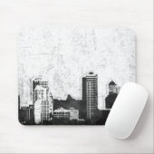 Tapis De Souris Arrière - plan sale de ville en noir et blanc (Avec souris)
