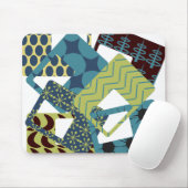 Tapis De Souris Arrondi Rectangles modernes du milieu du siècle (Avec souris)