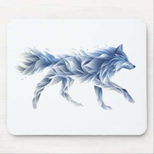 Tapis De Souris Art abstrait de loup : Illustration géométrique d'