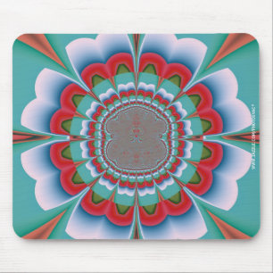 Tapis De Souris Art abstrait de mandala psychédélique rétro en fle