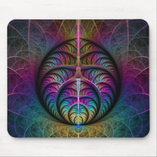 Tapis De Souris Art abstrait fractal coloré et psychédélique