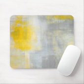 Tapis De Souris Art abstrait gris et jaune de "silence" (Avec souris)