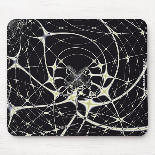Tapis De Souris Art Abstrait Toile d'Araignée Dorée (Devant)