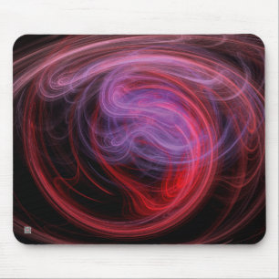 Tapis De Souris Art abstrait vague rouge