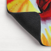 Tapis De Souris Art aquarelle de fleur tropicale d'hibiscus orange (Coin)