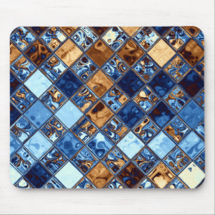 Tapis De Souris Art bleu d'original de motif de mosaïque de