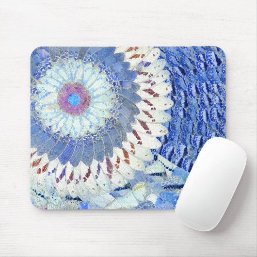 Tapis De Souris Art bleu Mousepad d'aile de papillon (Avec souris)