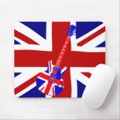 Tapis De Souris Art britannique 2 de guitare d'Union Jack (Avec souris)