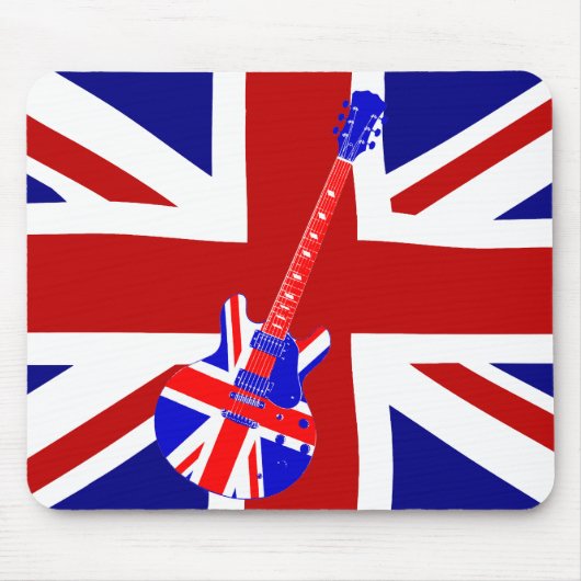 Tapis De Souris Art britannique 2 de guitare d'Union Jack (Devant)