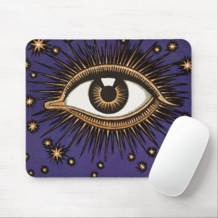 Tapis De Souris Art céleste mystique de l'Œil qui voit tout de sty