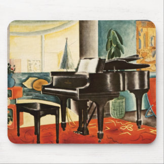 Tapis De Souris Art coloré vintage d'annonce d'instrument de piano