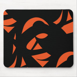 Tapis De Souris Art contemporain orange / Noir