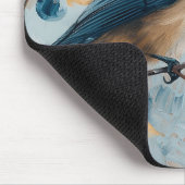 Tapis De Souris Art d'aquarelle Blue Jay (Coin)