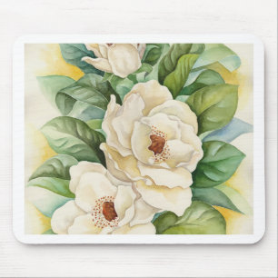 Tapis De Souris Art d'aquarelle de fleur de magnolia - multi