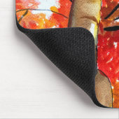 Tapis De Souris Art d'arbre de érable japonais à l'aquarelle (Coin)