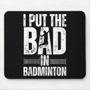 Tapis De Souris Art de badminton drôle pour hommes femmes sport de