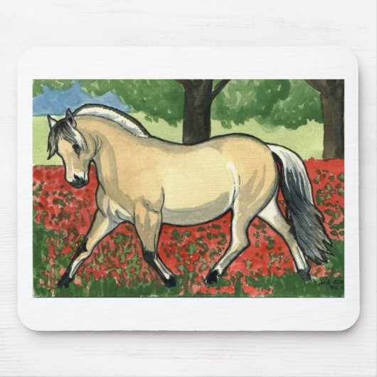 Tapis De Souris ART de CHEVAL norvégien de fjord (Devant)