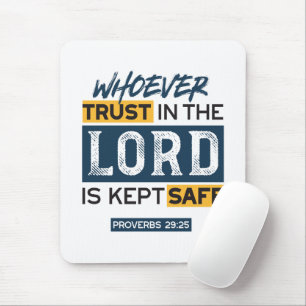 Tapis De Souris Art de citation biblique - Proverbes 29:25 Confian