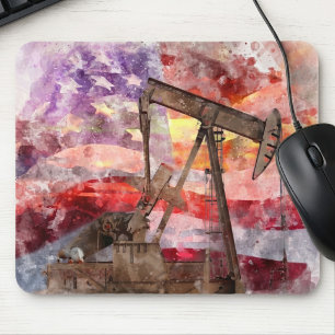 Tapis De Souris Art de coucher de soleil aquarelle de pompe patrio