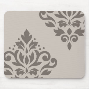 Tapis De Souris Art de damassé de rouleau I DK sur lt Taupe