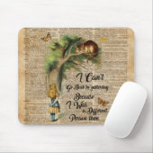Tapis De Souris Art de dictionnaire de citation d'Alice et de chat (Avec souris)