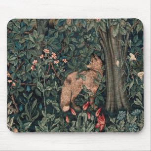 Tapis De Souris Art de faune de renard de verdure de William Morri