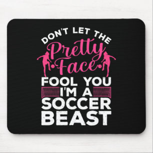 Tapis De Souris Art de football amusant pour femmes Joueuse de foo