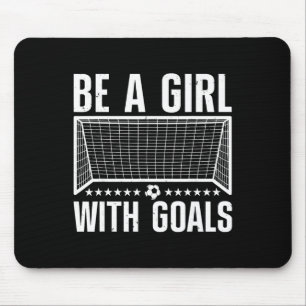 Tapis De Souris Art de football drôle pour femme joueuse de footba