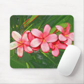 Tapis De Souris Art de Frangipanier Tropical Rose (Avec souris)