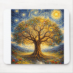 Tapis De Souris art de géométrie sacrée arbre