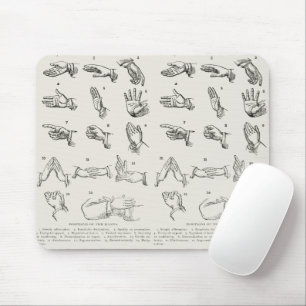 Tapis De Souris Art de gestes de la main en langue des signes vict