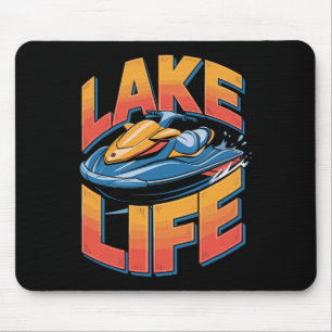 Tapis De Souris Art de jet ski audacieux sur lac Vie sportive aqua