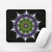 Tapis De Souris Art de kaléidoscope de mandala floral pourpre (Avec souris)