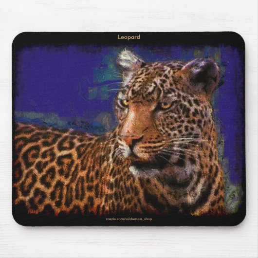 Tapis De Souris Art de la faune léopard africaine Mousepad (Devant)