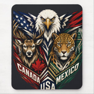 Tapis De Souris Art de la nature aigle cerf jaguar