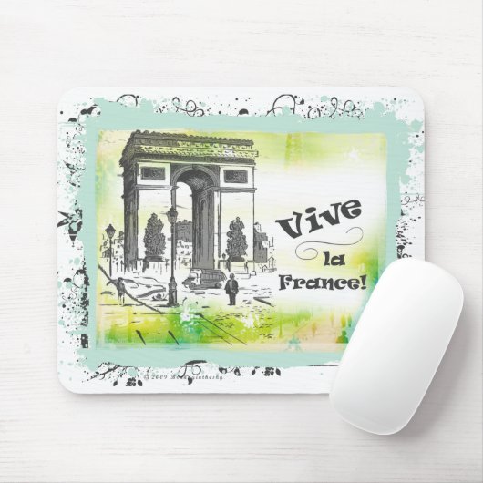 Tapis De Souris Art de L'Arc de Triomphe Collage (Avec souris)