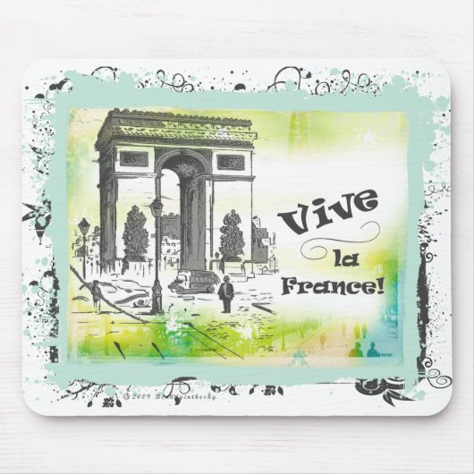 Tapis De Souris Art de L'Arc de Triomphe Collage (Devant)