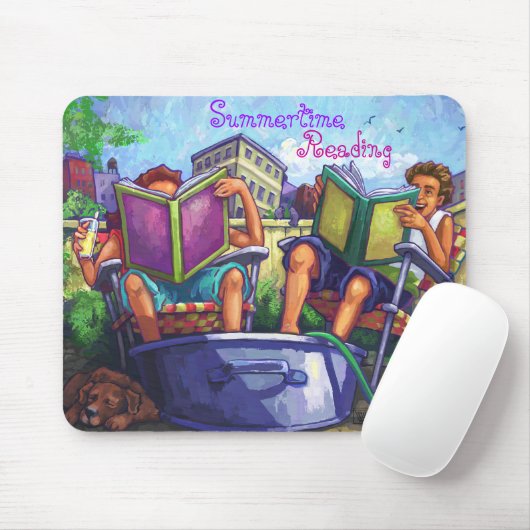Tapis De Souris Art de lecture en été (Avec souris)