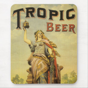 Tapis De Souris Art de l'étiquette de produit vintage, Tropic Beer